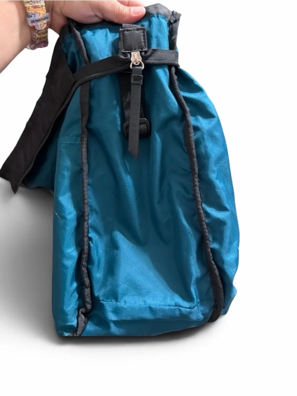 Skip Hop Forma Black Quilted Diaper Bag Tote Travel Carryall Teal Interior